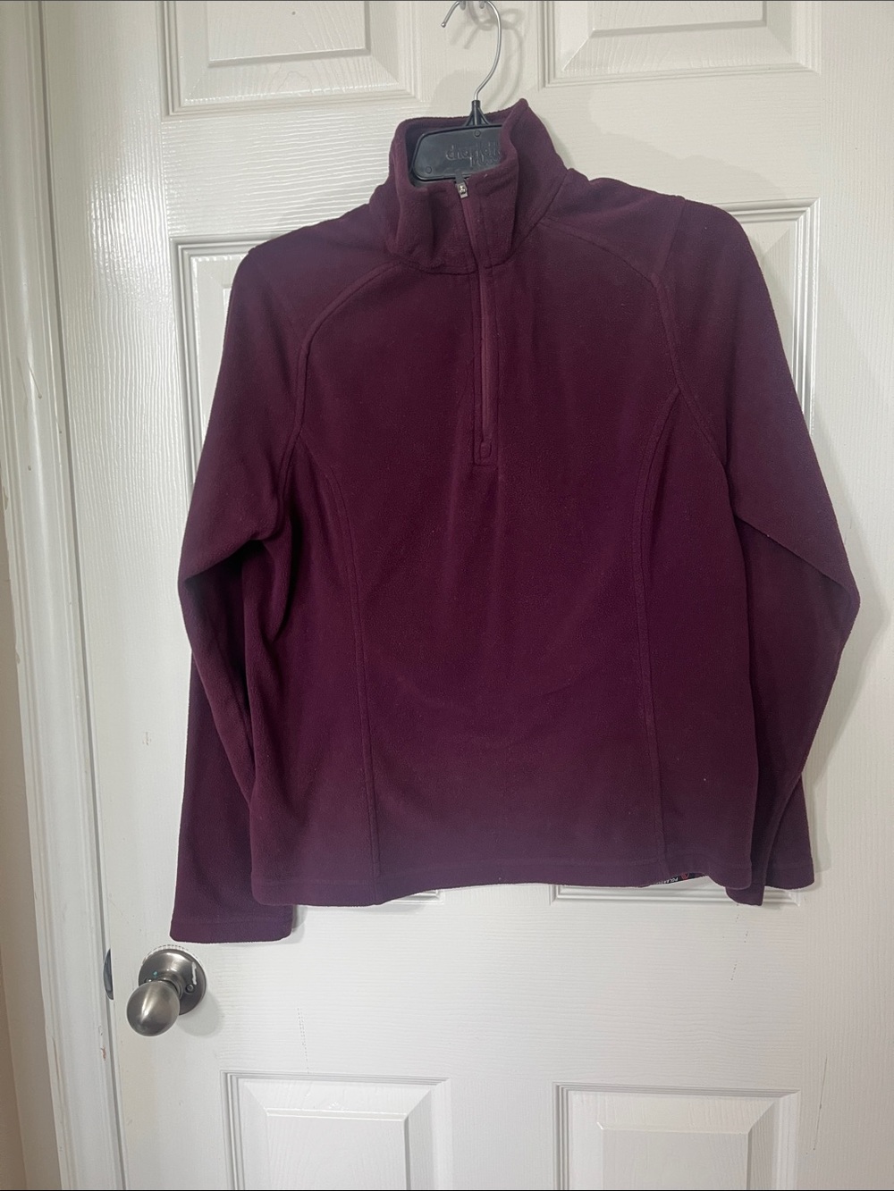 Lands' End Burgundy Fleece Quarter-Zip